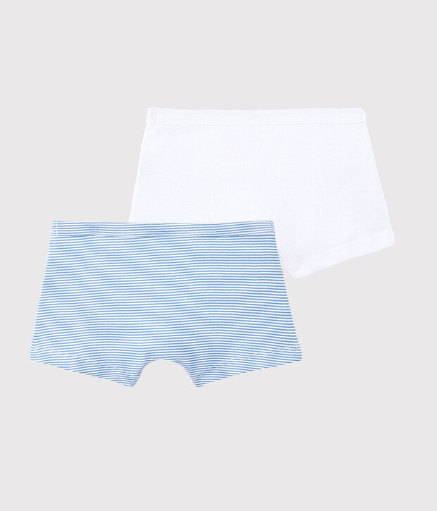 2er-Set Boxershorts aus Bio-Baumwolle mit blauen Ringelstreifen f&uuml;r Jungen vielfarbig