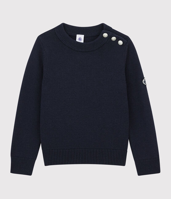 Kinderpullover aus Wolle und Baumwolle blau SMOKING