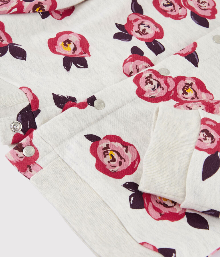 Kinder-Cardigan aus Molton f&uuml;r M&auml;dchen beige/vielfarbig