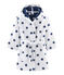 Frottee-Bademantel für kleine Jungen weiss MARSHMALLOW/blau MEDIEVAL
