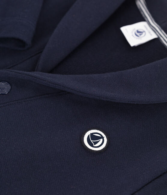 Kinder-Cardigan aus einfarbiger Baumwolle blau SMOKING