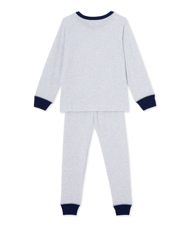 Pyjama gar&ccedil;on en milleraies grau/weiss