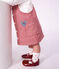 &Auml;rmelloses Baby-Kleid aus Baumwolle mit Streifen und Herz-Aufn&auml;her rosa/rosa