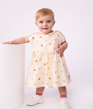 Kurz&auml;rmeliges Babykleid aus Baumwolle mit Herzmotiv