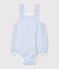 Gestreifter Baby-Spieler aus Popeline weiss MARSHMALLOW/weiss MULTICO