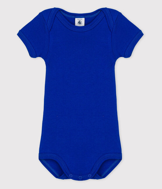 Kurzärmeliger Baby-Body für Mädchen blau SURF