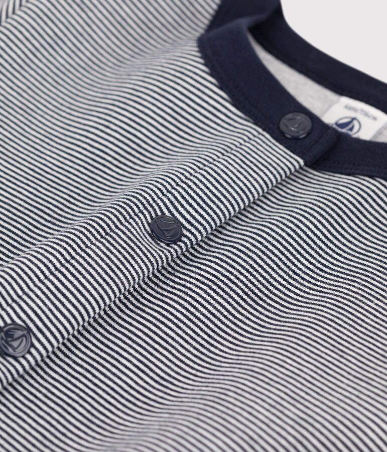 Cardigan aus Doppeljersey Kinder M&auml;dchen blau/weiss