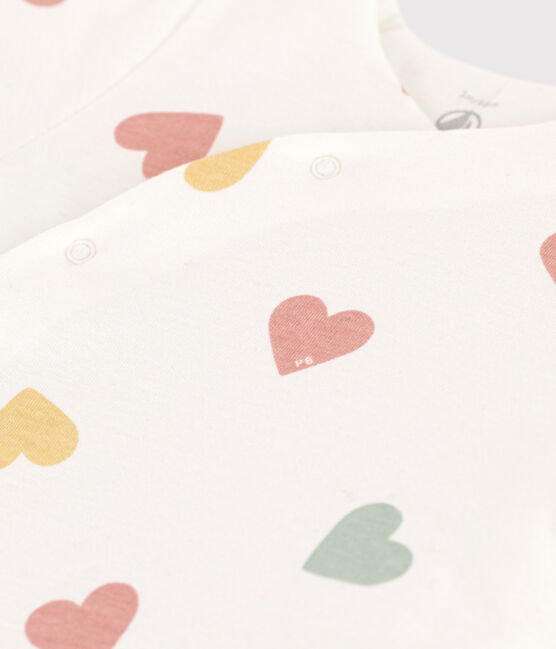 Langer Baby-Overall aus Baumwolle weiss MARSHMALLOW/weiss MULTICO