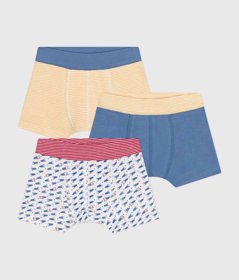 3er-Set Kinder-Boxershorts aus Baumwolle mit Raketen-Motiv vielfarbig