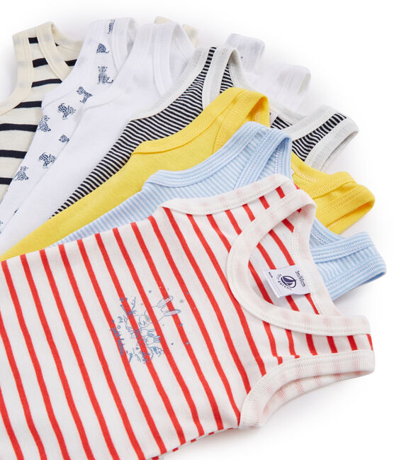 Überraschungstüte mit 7 ärmellosen Baby-Bodys für Jungen variante 1