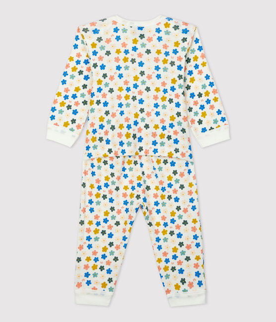 Baby-Strampler ohne Füße aus Baumwolle in Leuchtfarbe weiss MARSHMALLOW/weiss MULTICO