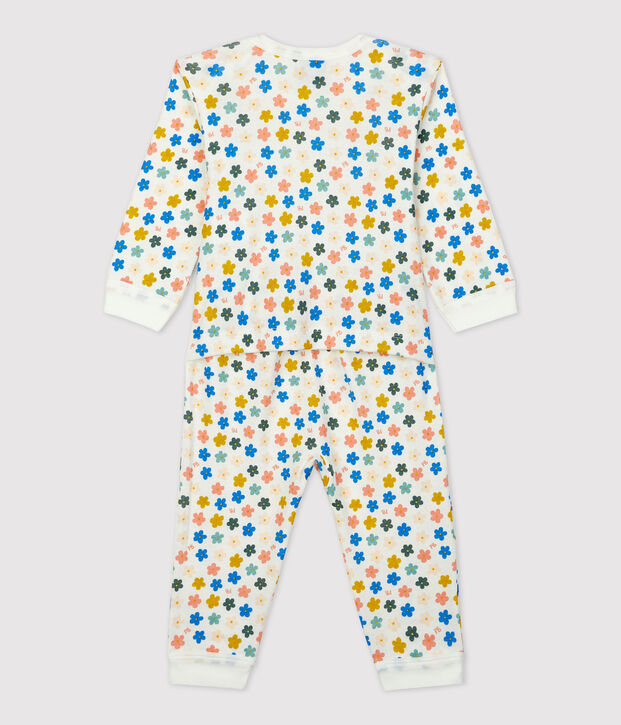 Baby-Strampler ohne F&uuml;&szlig;e aus Baumwolle in Leuchtfarbe weiss/vielfarbig