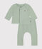 Baby-Set aus Molton grün HERBIER