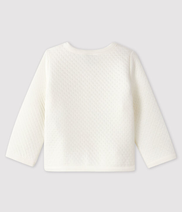 Baby-Cardigan aus Doppeljersey f&uuml;r M&auml;dchen weiss