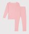 Eng anliegender Kinder-Pyjama aus Baumwolle mit Streifen rosa GRETEL/weiss MARSHMALLOW