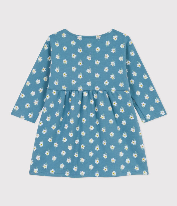 Baby-Kleid aus Jersey f&uuml;r M&auml;dchen mit Blumenmotiv blau/vielfarbig