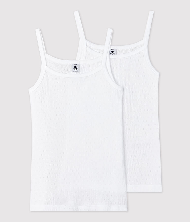 2er-Set Spaghetti-Tops mit Lochstickerei f&uuml;r M&auml;dchen vielfarbig