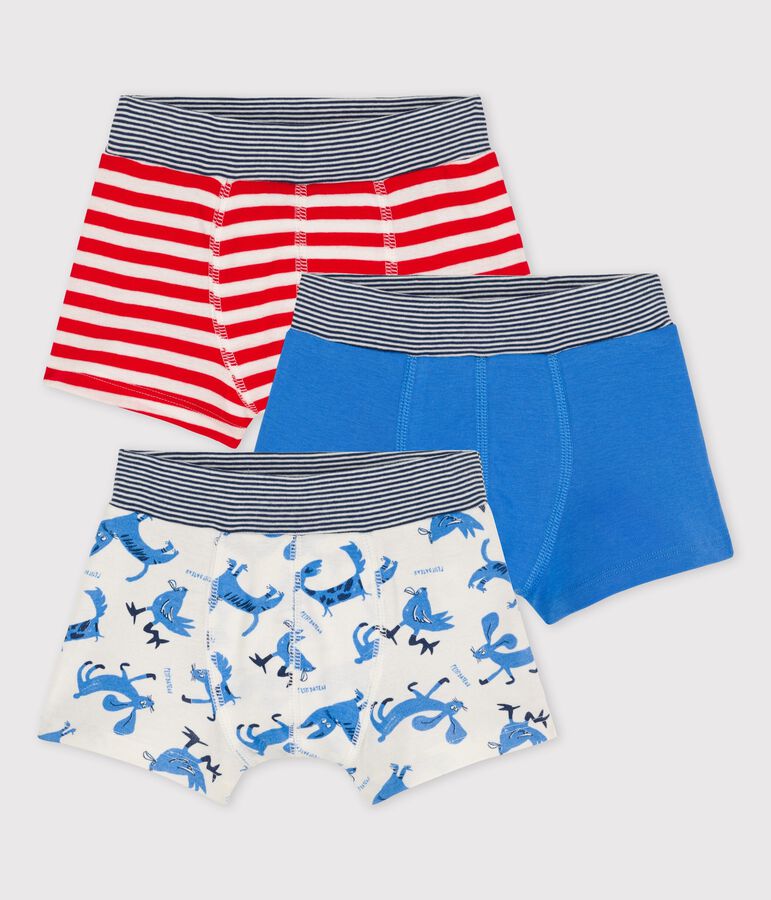3er-Set Boxershorts aus Baumwolle mit Tiermotiv f&uuml;r Jungen vielfarbig