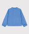 Langärmelige Kinderbluse aus Musselin-Stoff für Mädchen blau EDNA