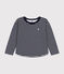 Langärmeliges Kinder-T-Shirt aus Doppeljersey für Jungen blau SMOKING/weiss MARSHMALLOW