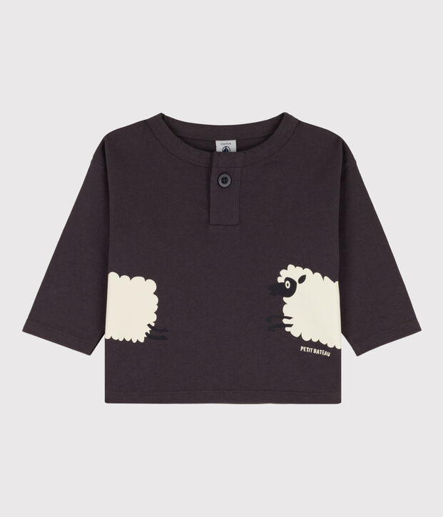 Lang&auml;rmeliges Baby-T-Shirt aus Baumwolle grau