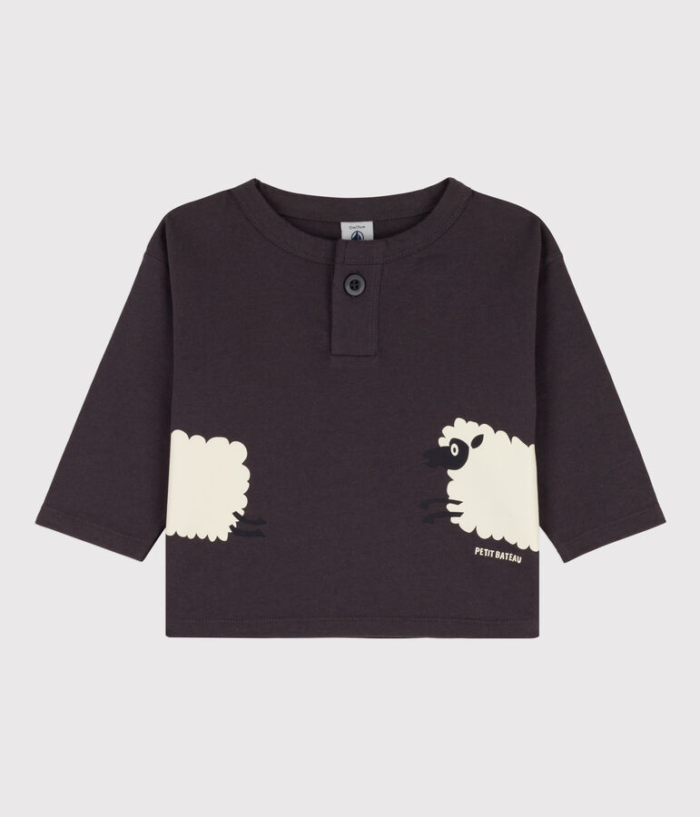 Lang&auml;rmeliges Baby-T-Shirt aus Baumwolle grau