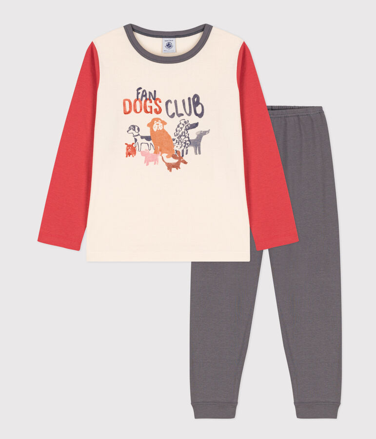 Kinderpyjama aus Baumwolle grau/vielfarbig