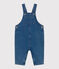 Langbeinige Baby-Latzhose aus Jeansstoff mit Elastan.  blau BLEU DELAVE