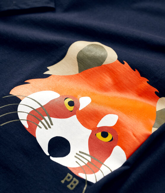 Langärmeliges Kinder-T-Shirt aus Baumwolle für Jungen blau SMOKING