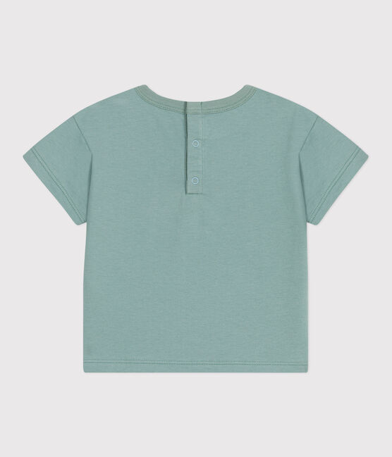 Kurzärmeliges Baby-T-Shirt aus einfarbiger Baumwolle grün PAUL