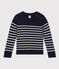 Pullover aus Wolle und Baumwolle für Kinder Mädchen/Jungen blau SMOKING/weiss MARSHMALLOW