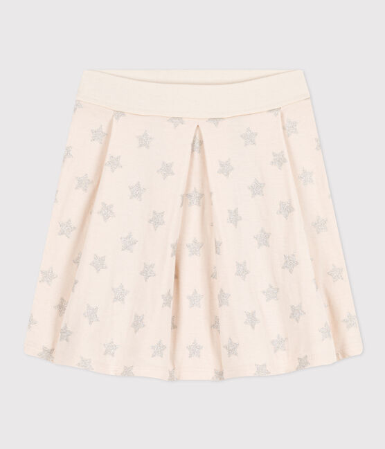 Kinderkleid aus Doppeljersey mit Printmotiv für Mädchen beige AVALANCHE/ ARGENT