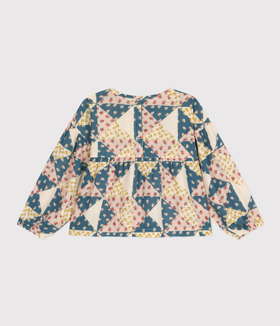 Bluse aus Musselin-Stoff für Kinder/Mädchen rosa SALINE/weiss MULTICO