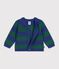 Baby-Cardigan aus Woll- und Baumwollstrick mit Streifen vielfarbig/gr&uuml;n