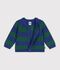 Baby-Cardigan aus Woll- und Baumwollstrick mit Streifen vielfarbig/gr&uuml;n