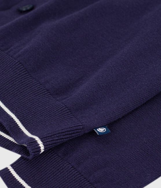 Kinder-Cardigan aus einfarbiger Baumwolle blau SOIR