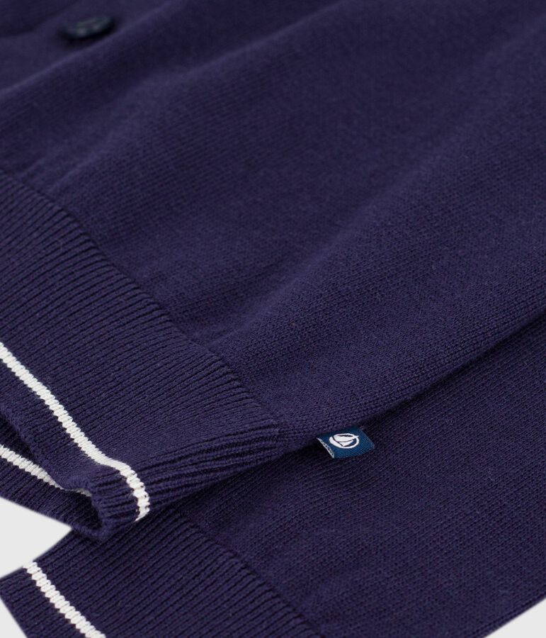 Kinder-Cardigan aus einfarbiger Baumwolle blau