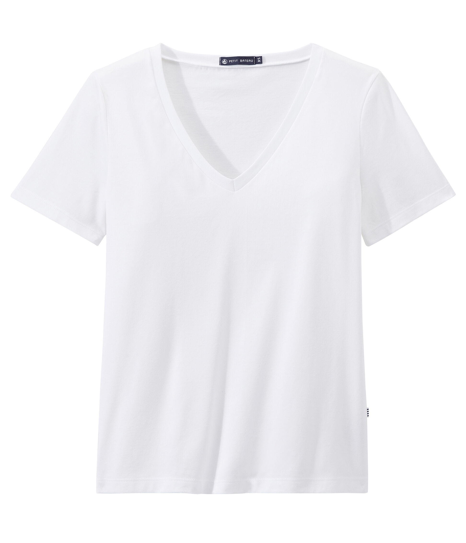 Damen-T-Shirt „COL V“ aus feinem Jersey ECUME 4303001 Petit Bateau