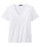 Damen-T-Shirt „COL V“ aus feinem Jersey weiss ECUME