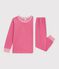 Kinder-Pyjama aus einfarbigem Feincord rosa