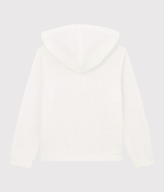 Kinder-T-Shirt mit Kapuze für Mädchen weiss MARSHMALLOW