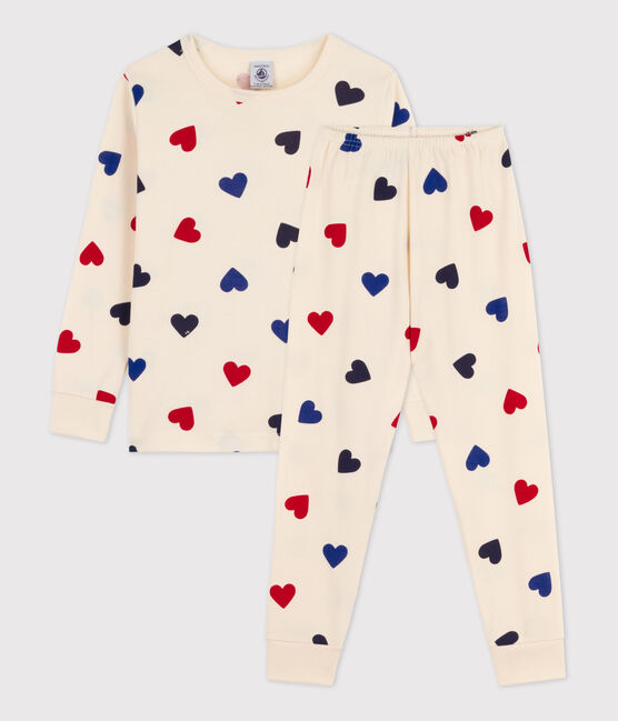Kinderpyjama aus Baumwolle weiss AVALANCHE/ MULTICO