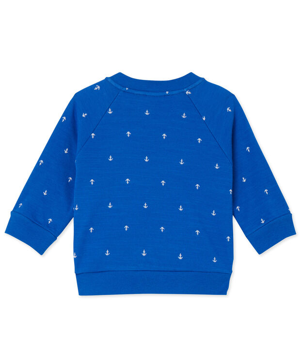 Cardigan b&eacute;b&eacute; gar&ccedil;on en tubique blau/weiss