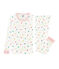 Sehr eng anliegender Rippstrick-Pyjama für kleine Mädchen weiss MARSHMALLOW/weiss MULTICO