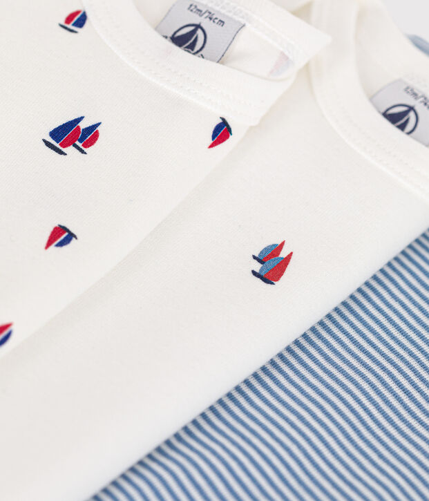 3er-Set lang&auml;rmelige Bodys aus Baumwolle mit Segelmotiv f&uuml;r Babys vielfarbig