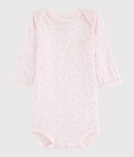Langärmeliger Baby-Body Mädchen rosa VIENNE/ SILENE