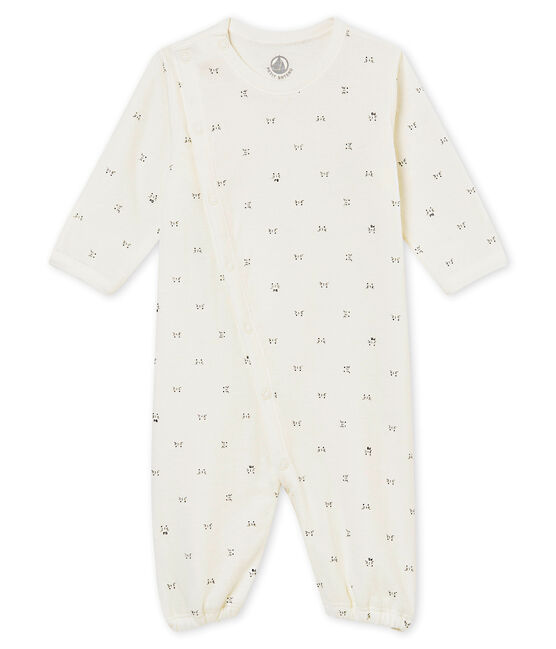 Unisex Baby Overall aus gedoppeltem Jersey mit Print weiss MARSHMALLOW/schwarz NOIR