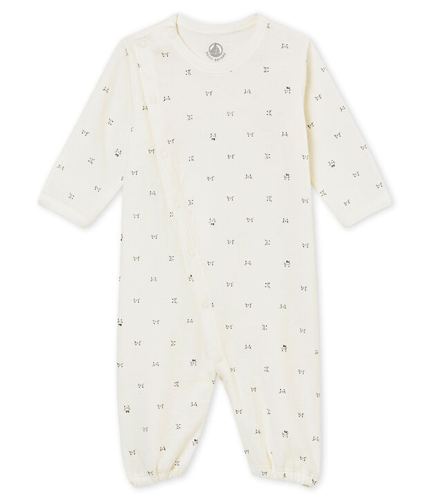 Unisex Baby Overall aus gedoppeltem Jersey mit Print weiss/schwarz