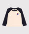 Langärmeliges Kinder-T-Shirt aus feinem Jersey für Jungen weiss AVALANCHE/blau SMOKING