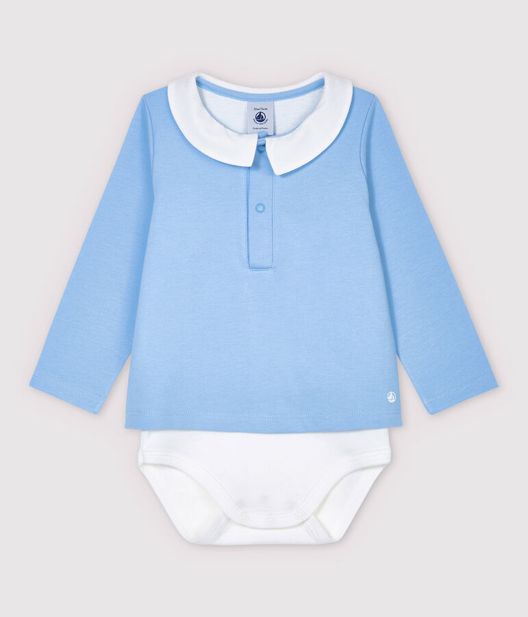 Baby-Hemd-Body mit Kragen f&uuml;r Jungen blau